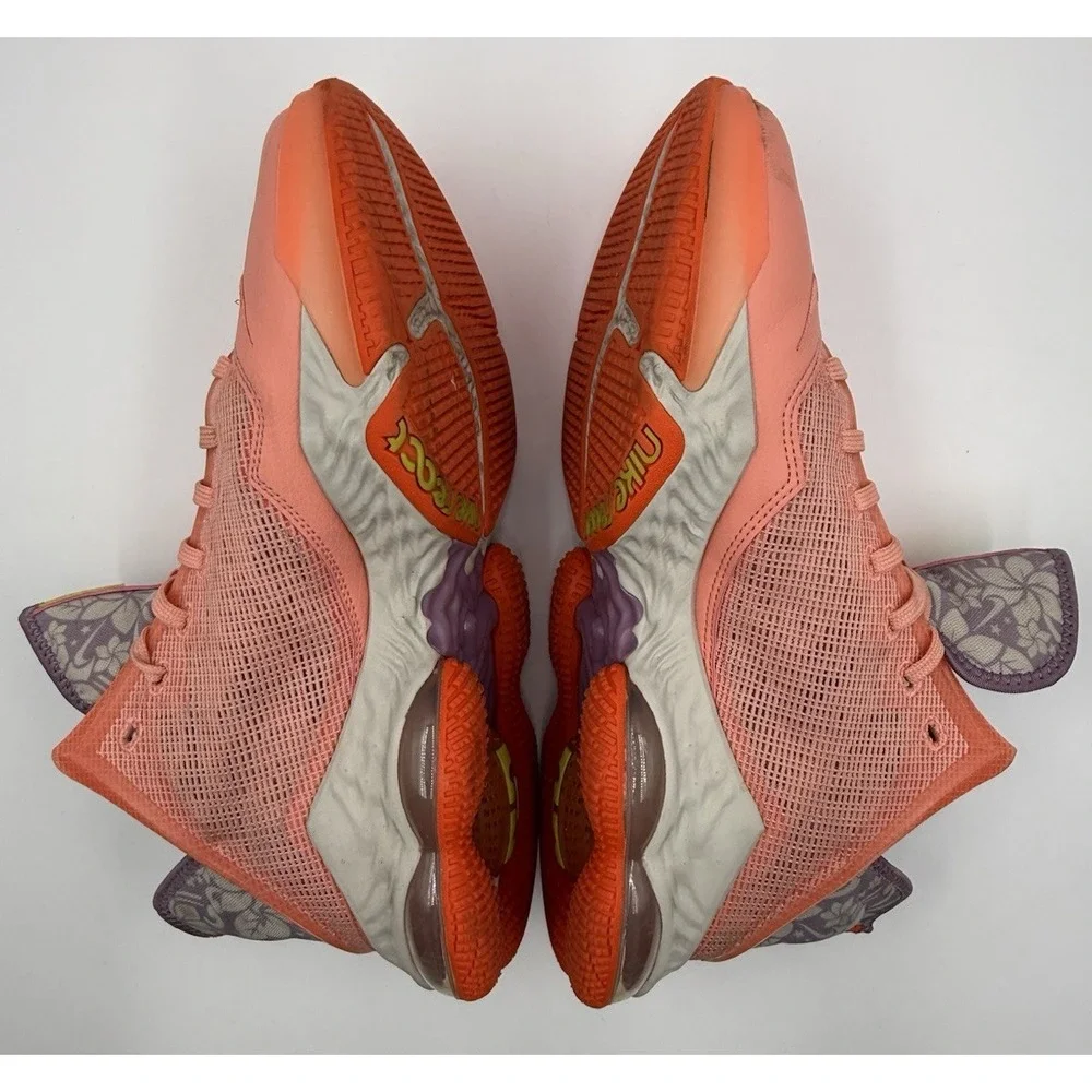 NIKE Lebron XIX Low Men's Size 12.5 Peach / Orange / Lavender / Neon DQ8344-600